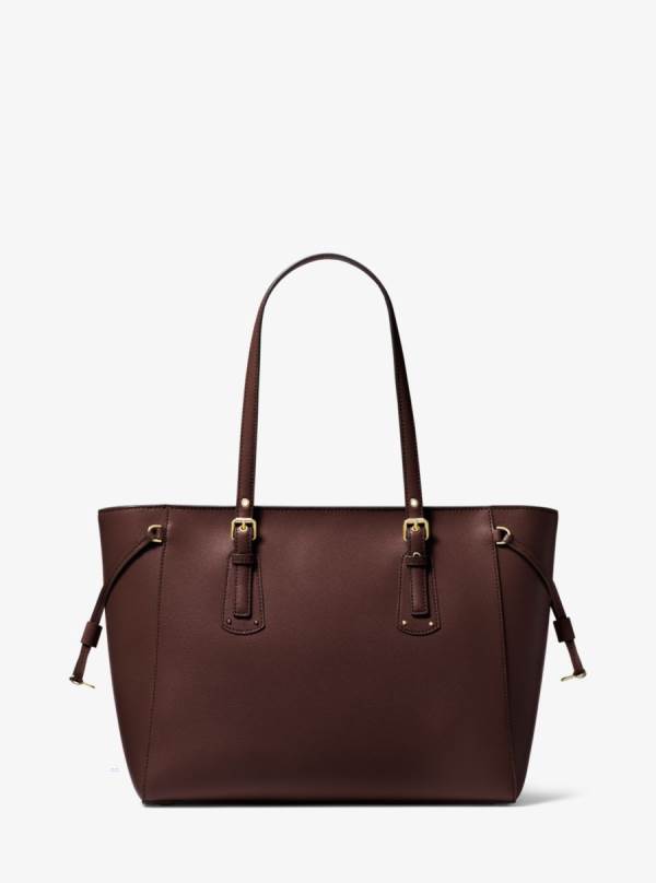 Damske Prenosná Taška Michael Kors Voyager Medium Crossgrain Leather Bordove - Kabelky Michael Kors Obchod | KDUJR-6145